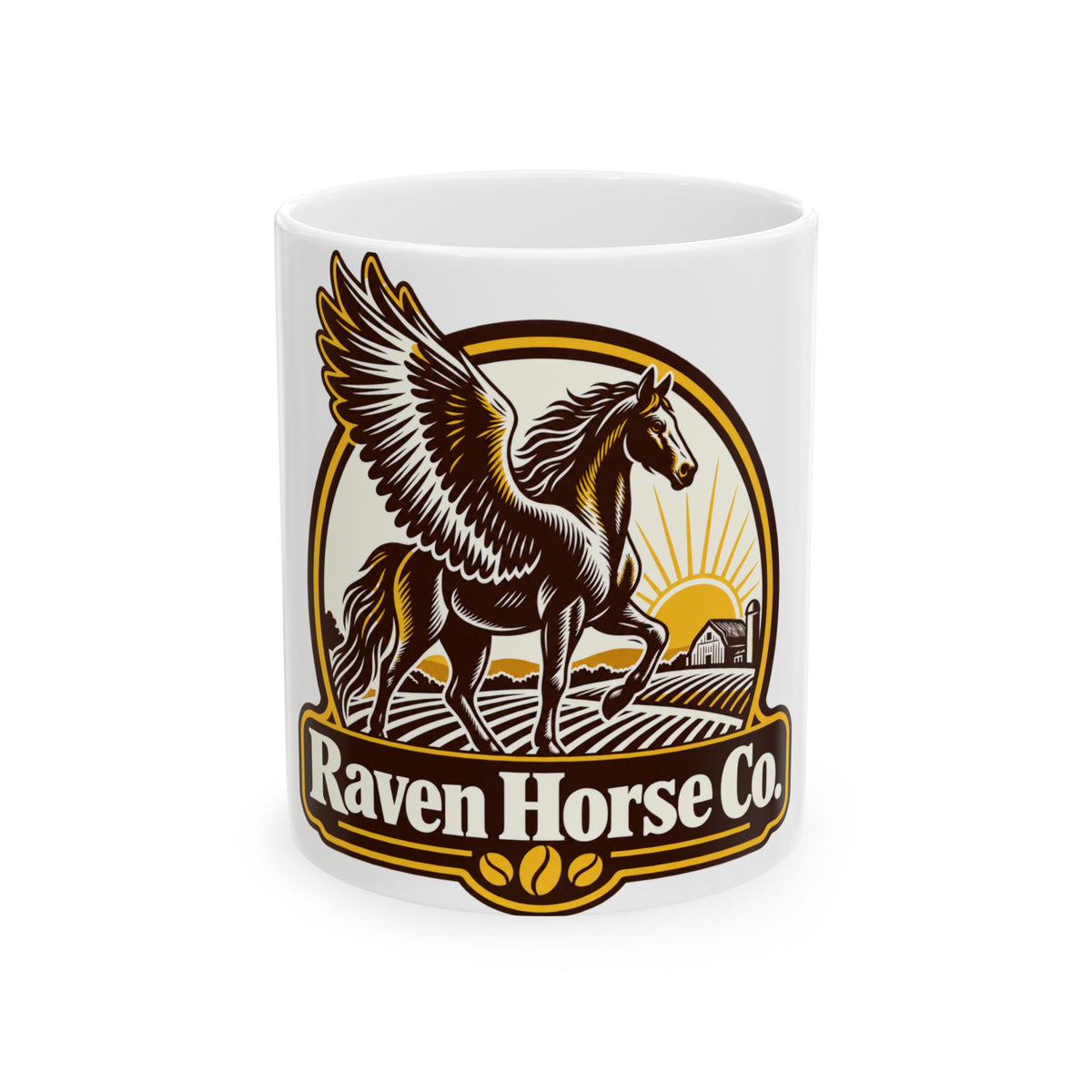 Raven Horse Co. Ceramic Mug — Pegasus Coffee Cup (11oz & 15oz)