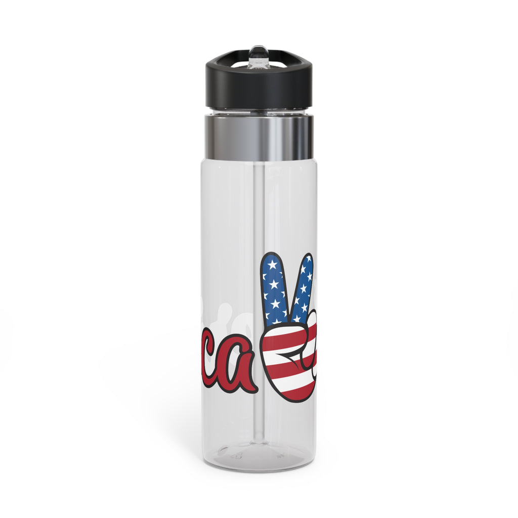 Patriotic Peace Sign 20oz Sport Bottle - American Flag Merica Water Bottle