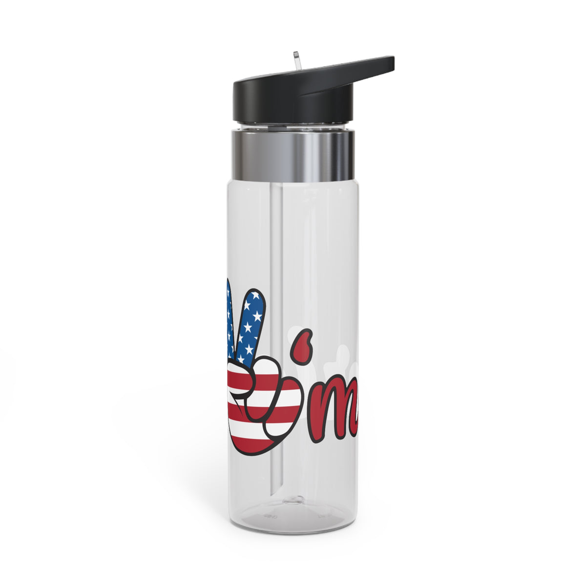 Patriotic Peace Sign 20oz Sport Bottle - American Flag Merica Water Bottle