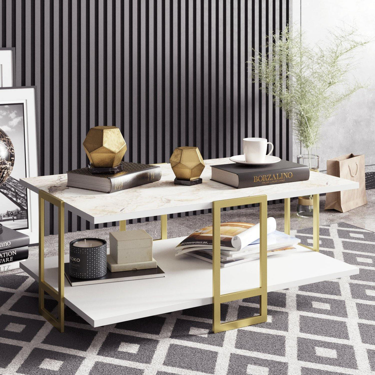 Polka Metal Wood Coffee Table