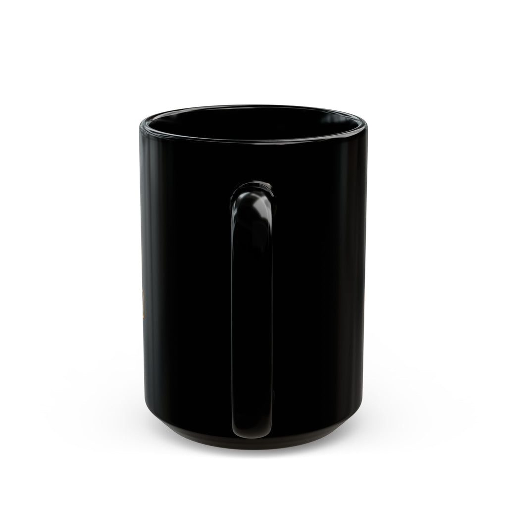 Black ceramic mug plain shot on white background
