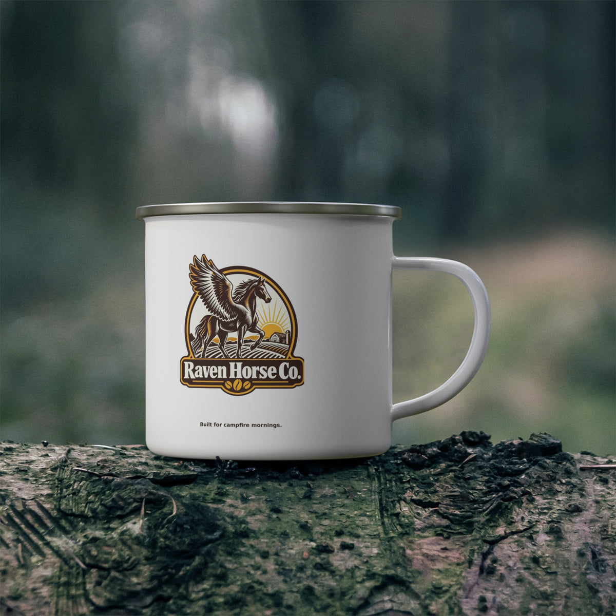 Raven Horse Co. Enamel Campfire Mug – 12oz